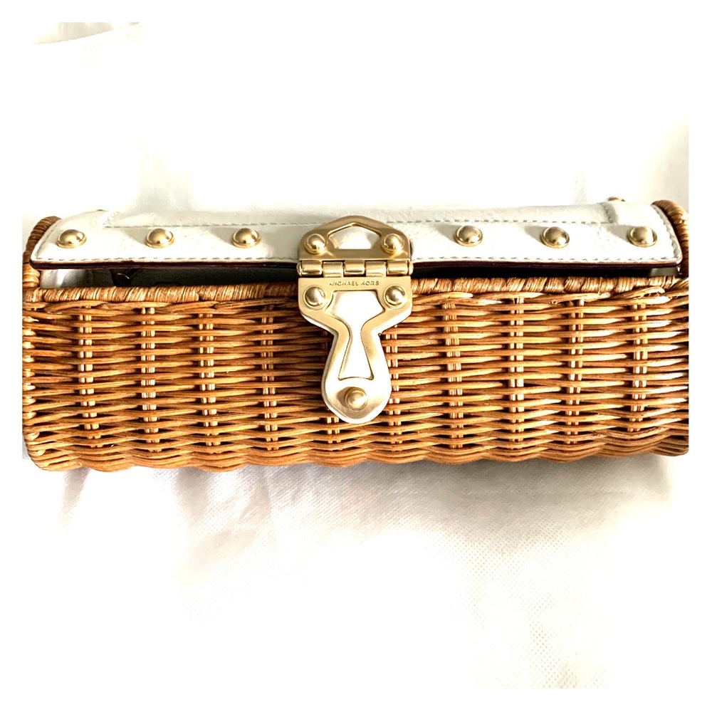 Michael Kors  clutch beige leather with studs